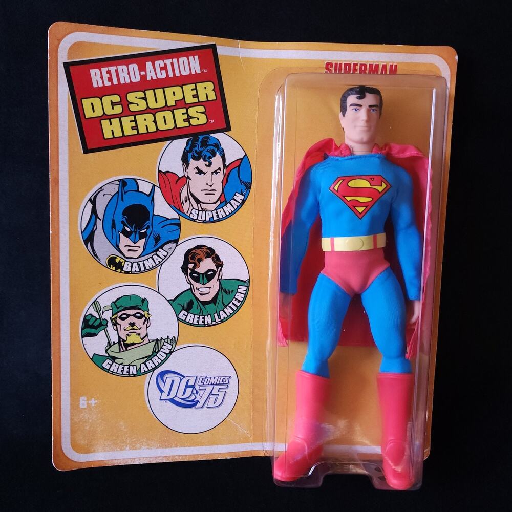 Retro-Action DC Super Heroes Superman 8" Figure 2009 Mattel 75th Anniversary New